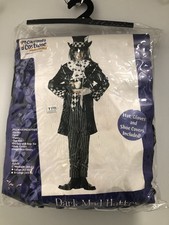 Dark Mad Hatter Costume Alice In Wonderland Black White Men Size Medium