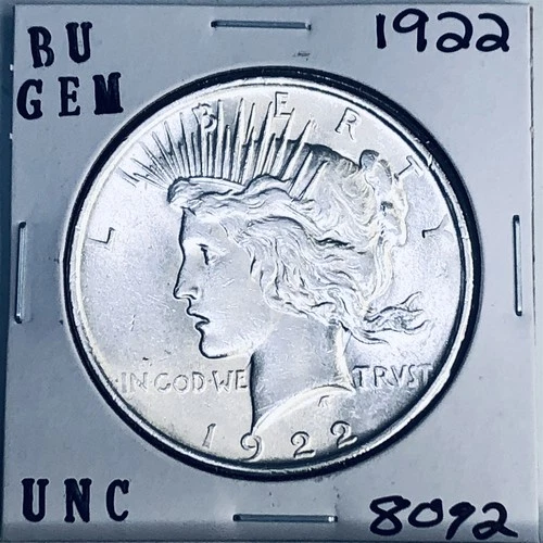 1922 P BU GEM PEACE SILVER DOLLAR UNC MS+++ U.S. MINT RARE COIN 8092