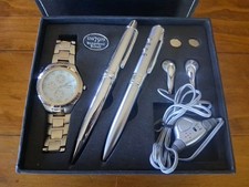 Fondini Quartz Watch Set W FM Radio Ball Pen w Seek  Vol Control, Earphones