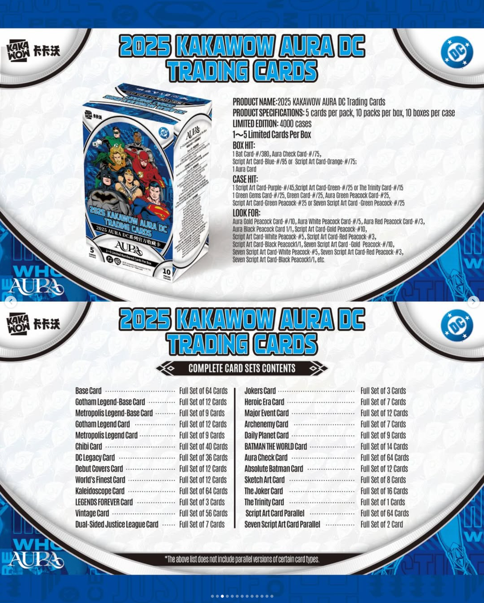2025 Kakawow Aura DC Trading cards Standard Hobby Sealed case
