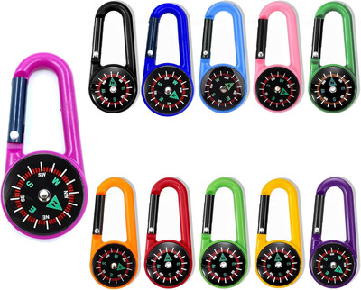 11er Set Kompass Karabiner Schlüsselanhänger Camping Outdoor