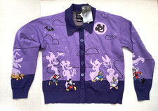 Disney Mickey Friends Halloween Parade Glow-in-The-Dark Cardigan Sweater Size SM