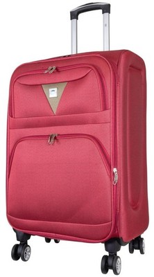 Nylon Softcase Koffer Trolley aufrecht rollbar mit Dehnfalte Menorca Rot Gr. L