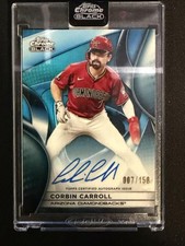 2025 Topps Chrome Black #CBA-CC Corbin Carroll Auto Blue Refractors Jersey Match