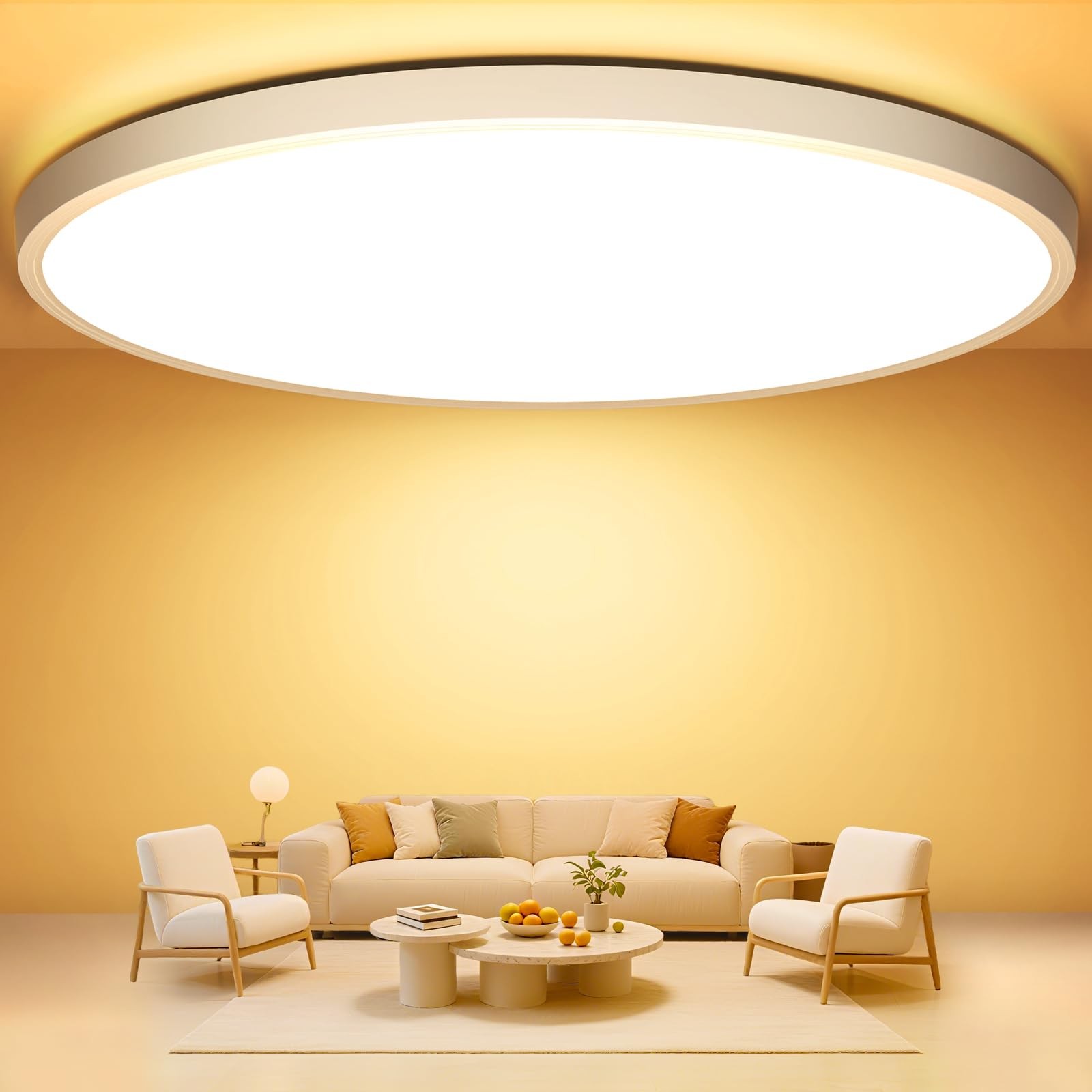 Plafonnier salle de bain haut de gamme rond 30cm avec diffuseur LED blanc chaud 24W