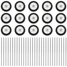  1 Set Spielzeugauto Räder Kunststoff Kleine Räder Runde Stab Achsen Spielzeug