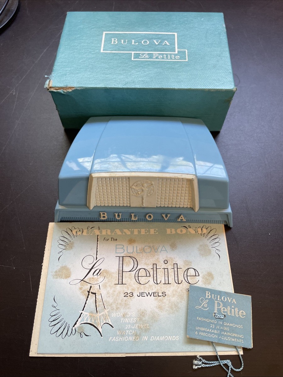 Vintage Bulova La Petite Watch Box Case Only, Blue & White  display picture 1