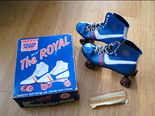 Roller Derby The Royal Blue Quad Roller Skates with Box 1974 One Owner Vintage