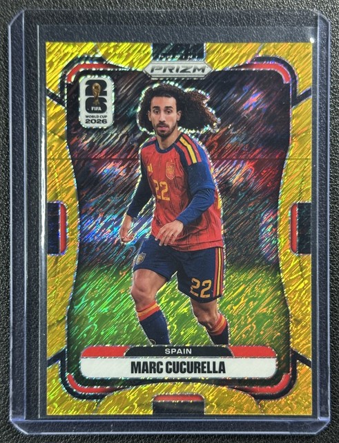 MARC CUCURELLA 2026 PANINI PRIZM WORLD CUP #74 GOLD SHIMMER FOTL 2/5 SPAIN