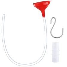 Long Funnel For Transmission Fluid 3.28 Foot Clear Tubing Plastic Wide Red