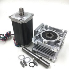 2 Phase Nema23 3NM Hybrid Stepper Motor L112mm & 60:1 Worm Gearbox Reducer CNC *