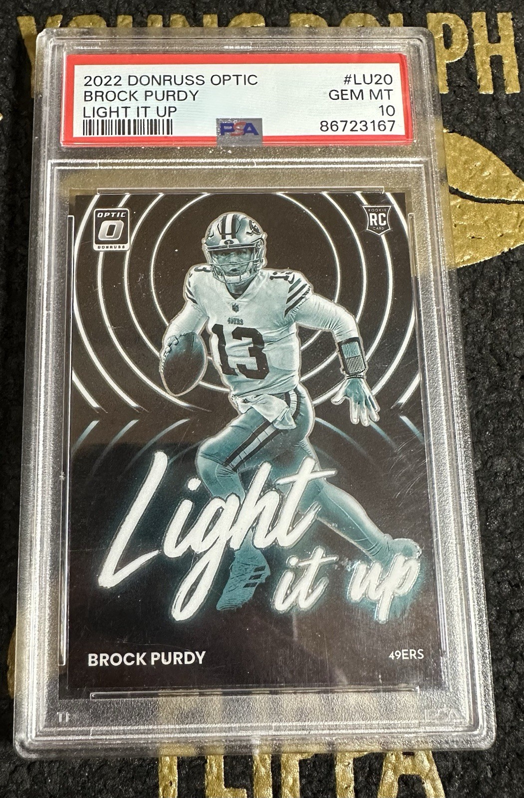 Brock Purdy 2022 Optic #LU-20 Light It Up Price Guide Brock Purdy 2022 Optic #LU-20 Light It Up Price Guide