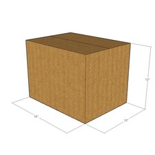 125 16x12x12 Kraft Brown Corrugated Shipping Boxes 32 ECT Single-Wall New