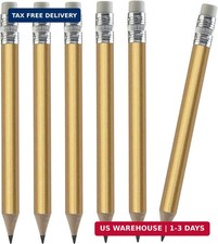 TH Golf 100pcs Golf Pencils, 4 Inch Mini Half Pencils with Eraser Sharpened Wood