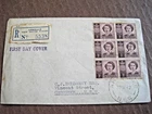 Australia 1947 Princess Elizabeth Wedding block of 6 stamps on FD cover ..10-5