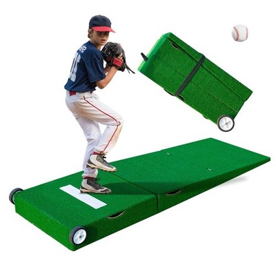 Efficraft Portable Foldable Baseball Pitching Mound Set - Includes Baseball