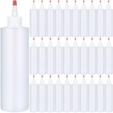 30 Pack Plastic Squeeze Bottles for Sauces, BBQ, Dressings, Crafts - 16 oz Red