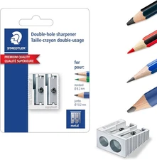 STAEDTLER Metal Double-Hole Pencil Sharpener - Precision 23° & 30° Silver 