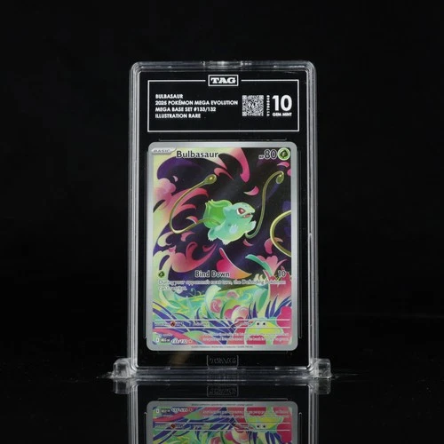2025 Pokemon Mega Evolution 133/132 Bulbasaur Illustration Rare TAG 10 (965)