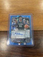 Acaden Lewis 2025 Topps Bowman Chrome Basketball Blue X Fractor Auto /150