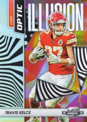  TRAVIS KELCE !! 2022 Contenders Optic #OI-12 Optic Illusion Chiefs KC   