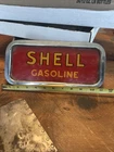 Vintage Original Antique Shell Gas Pump Ad Glass Panel Pump
