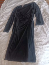 Anne Klein Black Wrap Dress Tie Waist Long Sleeve Career /Dress /Casual Size 10
