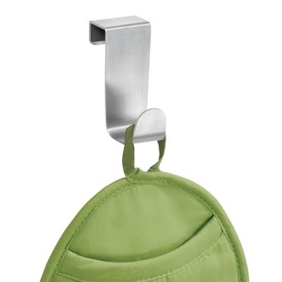 Forma Brushed Stainless Steel Over-The-Cabinet Storage Hook - 1'' x Brushed Ss