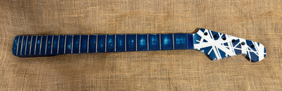Hand Made Strat neck EVH/Style Blue White/ Nitro USA