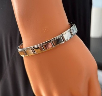 Vintage Manuel Zed Charm Bracelet Stainless Steel Expandable Links