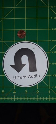 U-Turn Audio Sticker Decal Round 3in Vinyl Logo Music Promotional White Black