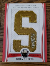 2009 Bowman Draft Picks College Letter Patch Auto Kory Sheets (144/175) Purdue 