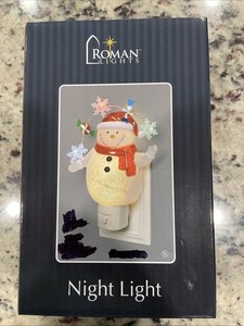 7.7 Inch Snowman with LED Night Light Snowflake Candy Icons New