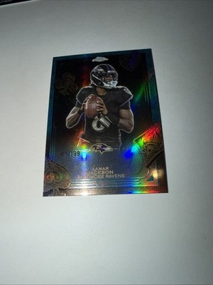 2025 Topps Chrome Lamar Jackson Aqua Insert Card Fortune /199 #F15-1  Ravens