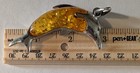 Large Vintage Dolphin Pendant Amber & Silver  2 3/4" — photo 5