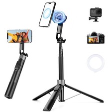 70" Magnetic Tripod, Selfie Stick Tripod for iPhone Magsafe with Rechargeable...