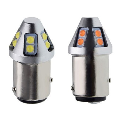 2X BAZ15d P21/4W LED SMD Rücklicht Streiflicht Bremslicht lampe Rot Weiß 12V-60V