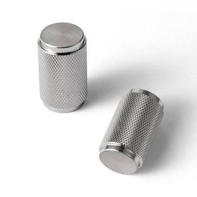 6 Pack Satin Nickel Knurled Cabinet Knobs   Textured Cylinder Drawer Pulls fo...