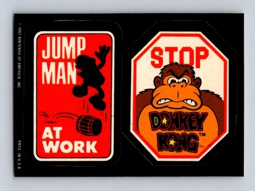 1982 Topps Nintendo Donkey Kong Sticker - Jump Man at Work - Stop Donkey Kong