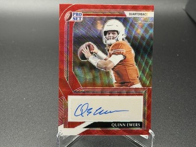 2022 Leaf Pro Set Metal Quinn Ewers Rookie Auto Red Mojo 3/4 RC Texas Longhorns