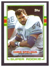 1989 Topps - Chris Spielman #361 - Rookie Card - Detroit Lions - Clean & Sharp. rookie card picture