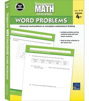 Singapore Math Challenge Word Problems 4th Grade Math Workbooks, Singapore M...