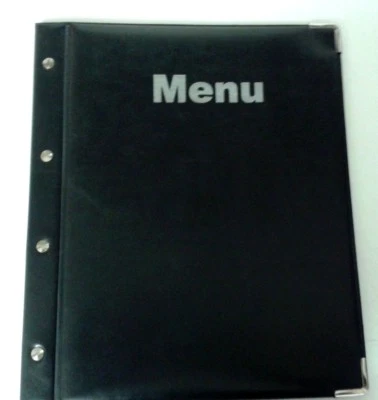 SPIRITUALGATEWAY NEW DESIGN A4 MENU IN BLACK LEATHER LOOK