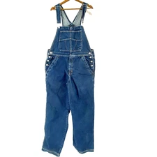 Faded Glory Bib Overalls Mens Large 40x31 Carpenter Tool Pockets Hammer Loop