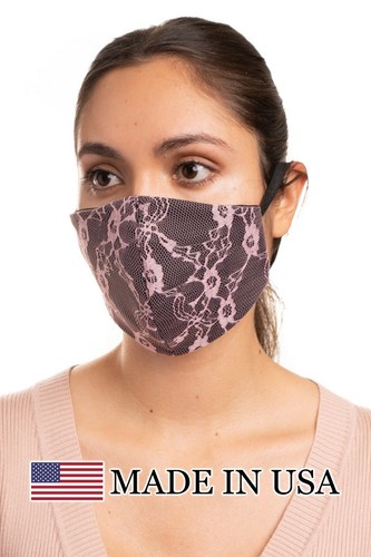 Auliné Collection Made in USA Lace Fabric Washable Reusable Fashion Face Mask - Picture 23 of 40