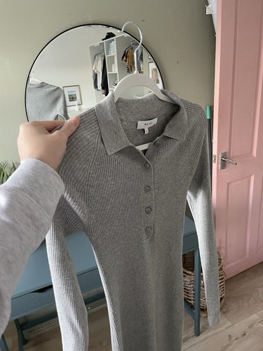 Reiss Grey Louise Button Collar Knitted Dress Size UK S SMALL 8 10 £185.00 💫✨ - Picture 9 of 15