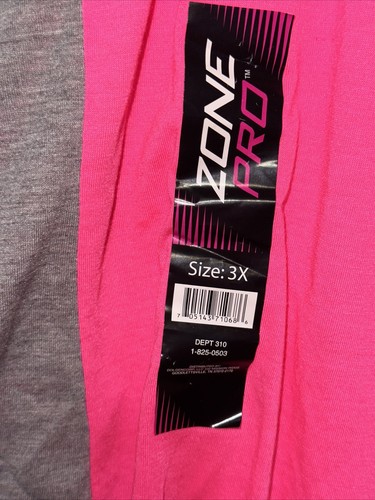 Zone Pro Tank Top Size 3x Workout Tee Hot Pink & Gray New NWT A6/A23 - Picture 7 of 14