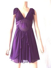 NWT 189 BCBG GENERATION DRESS PURPLE ABOVE KNEE LENGTH STUDDED 4 6 S