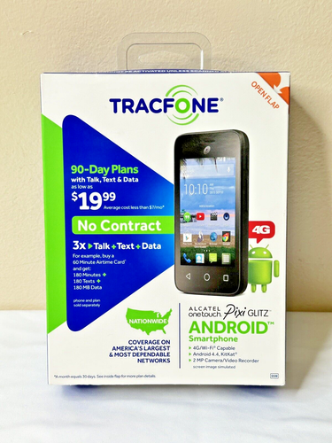 Tracfone Alcatel Onetouch Pixi Glitz 4G Android Smartphone A463BG - BRAND NEW!