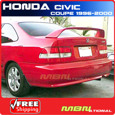 96-00 For Honda Civic 2D Rear Trunk Spoiler SI Style Painted NH578 TAFFETA WHITE